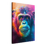 Stampa su tela Ritratto di un gorilla dai colori vivaci e dall'intensità marcata