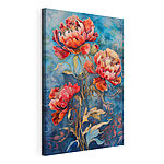 Stampa su tela Fiori dai colori vivaci su uno sfondo intricato