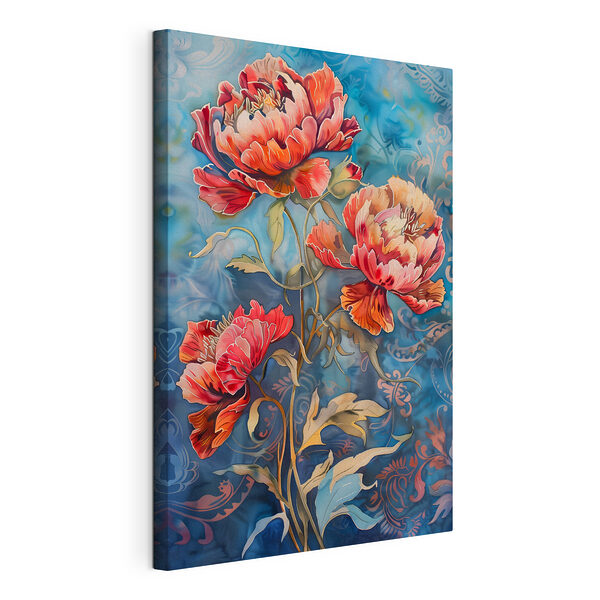 Stampa su tela Fiori dai colori vivaci su uno sfondo intricato