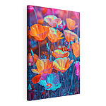 Stampa su tela Fiori dai colori vivaci e dalle tonalità surreali