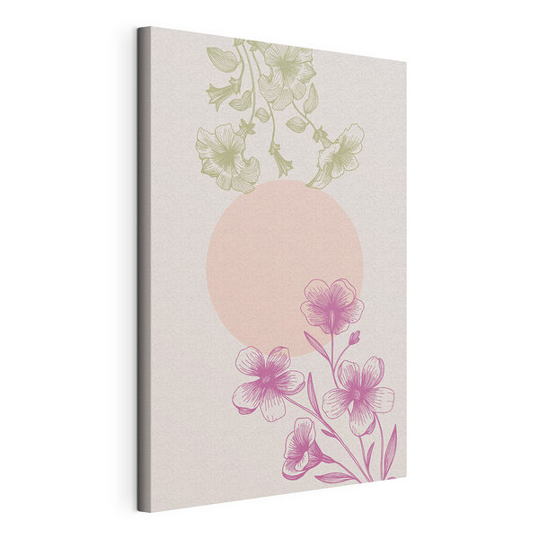 Disegno di fiori e foglie Stampa su tela Disegno di fiori e foglie