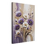 Stampa su tela Dipinto raffigurante fiori viola e bianchi