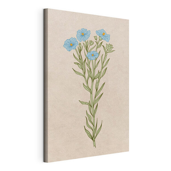 Stampa su tela Fiore blu con il centro giallo