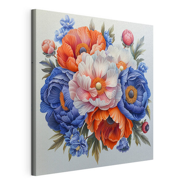 Stampa su tela Un bouquet vivace di fiori colorati