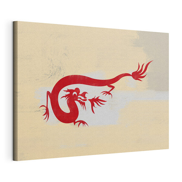 Drago rosso e bianco Stampa su tela Drago rosso e bianco