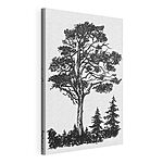 Stampa su tela Disegno in bianco e nero di un albero