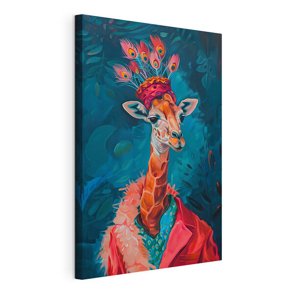 Stampa su tela Giraffa con un cappello