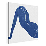 Stampa su tela Disegno in blu raffigurante una donna