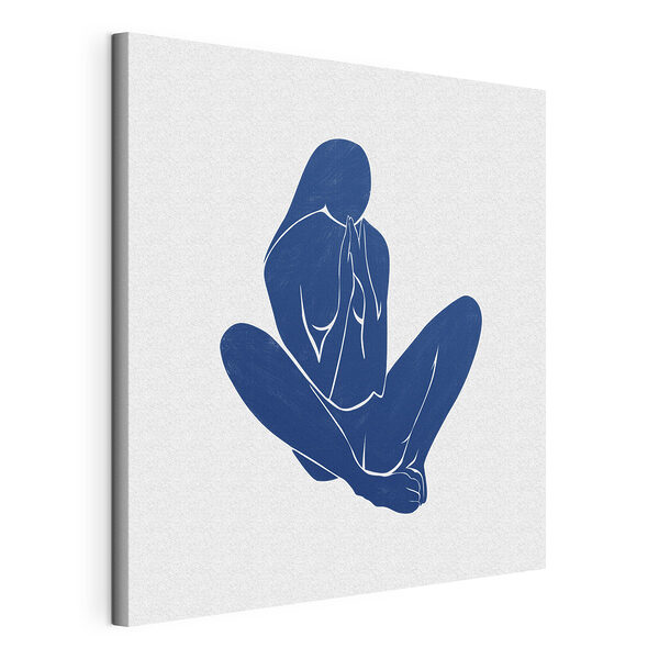 Sagoma blu di una donna Stampa su tela Sagoma blu di una donna