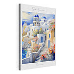 Stampa su tela L'incantevole panorama dell'architettura bianca di Santorini