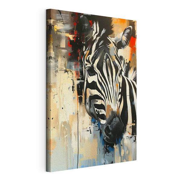 Dipinto raffigurante una zebra Stampa su tela Dipinto raffigurante una zebra