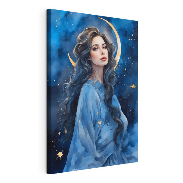 Stampa su tela Stella marina gialla su uno sfondo blu