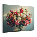 Stampa su tela Ricco bouquet in vaso di vetro