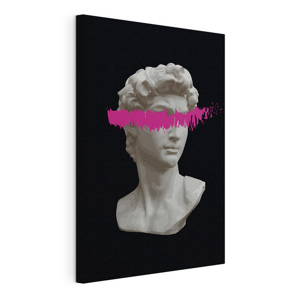 Stampa su tela Statua di una donna dai capelli rosa