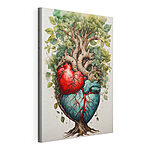 Stampa su tela Cuore umano con vene rosse