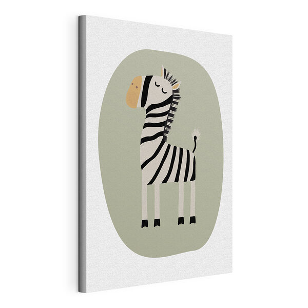 Stampa su tela Vignetta raffigurante una zebra