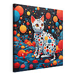 Stampa su tela Gatto a pois
