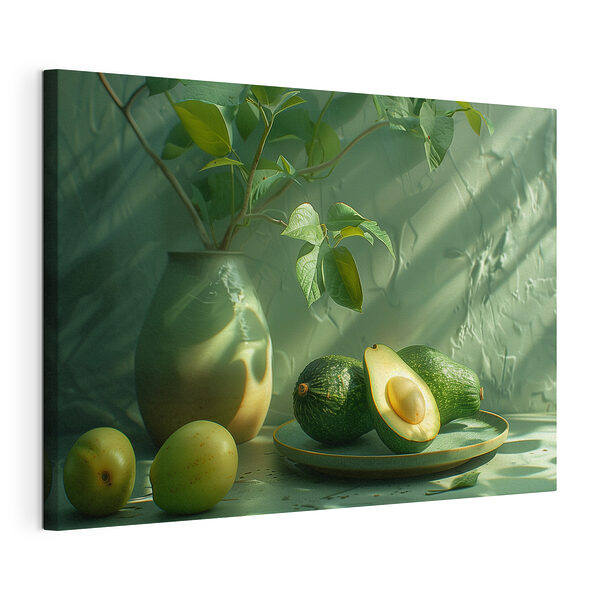 Stampa su tela Avocado e vaso in una luce soffusa (COD: s38689) Stampa su tela Stampa su tela Avocado e vaso in una luce soffusa (COD: s38689)