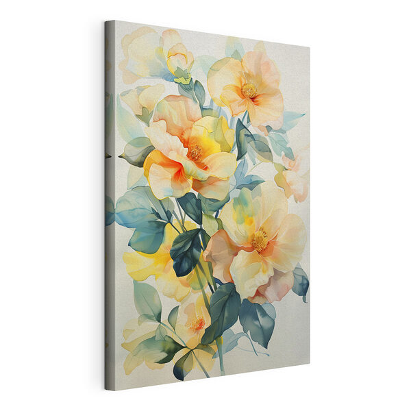 Stampa su tela Delicati fiori in fiore dipinti ad acquerello