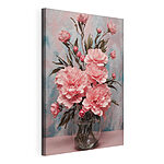 Stampa su tela Vaso con fiori rosa