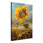 Stampa su tela Girasole che si protende verso il cielo