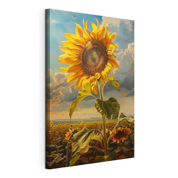 Stampa su tela Girasole che si protende verso il cielo