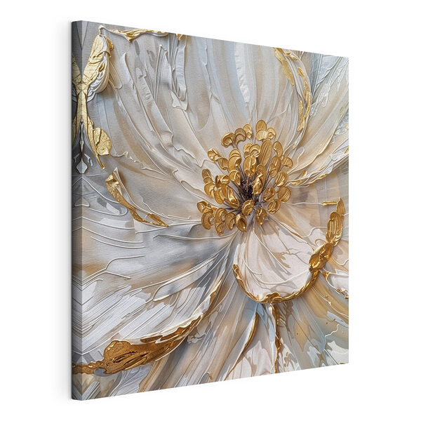 Stampa su tela Elegante motivo floreale con dettagli metallici