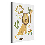 Stampa su tela Cactus verde con dei cuori disegnati sopra