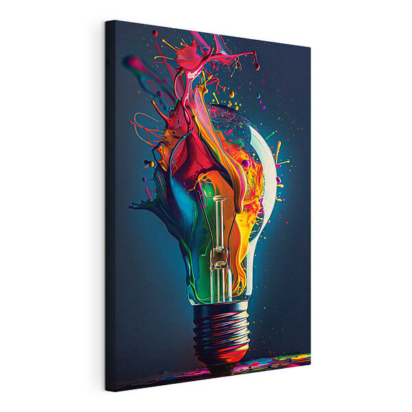 Stampa su tela Un'esplosione di colori in una lampadina che esplode