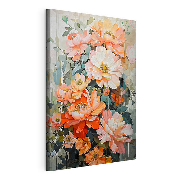 Stampa su tela Stampa su tela Bouquet dai colori vivaci di peonie in fiore (COD: s38872)