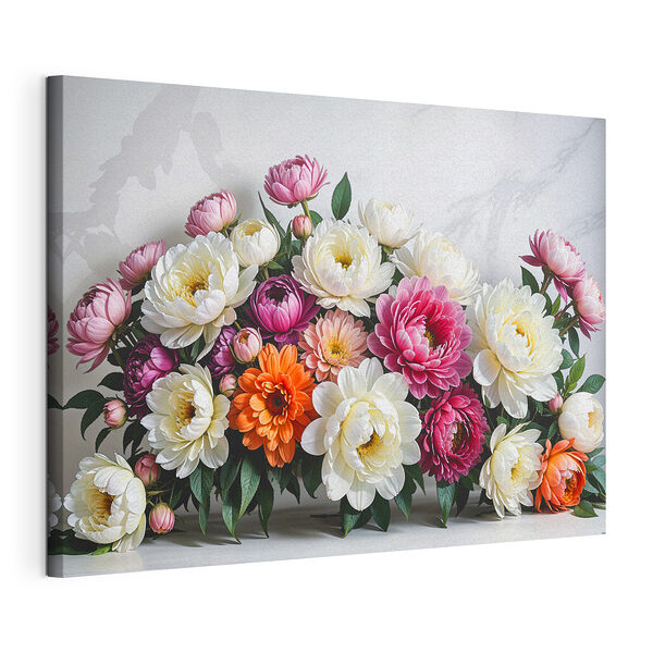 Stampa su tela Un bouquet vivace di fiori colorati