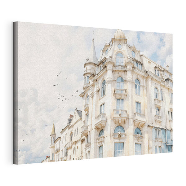 Stampa su tela Elegante edificio sotto il cielo azzurro (COD: s38902) Stampa su tela Stampa su tela Elegante edificio sotto il cielo azzurro (COD: s38902)