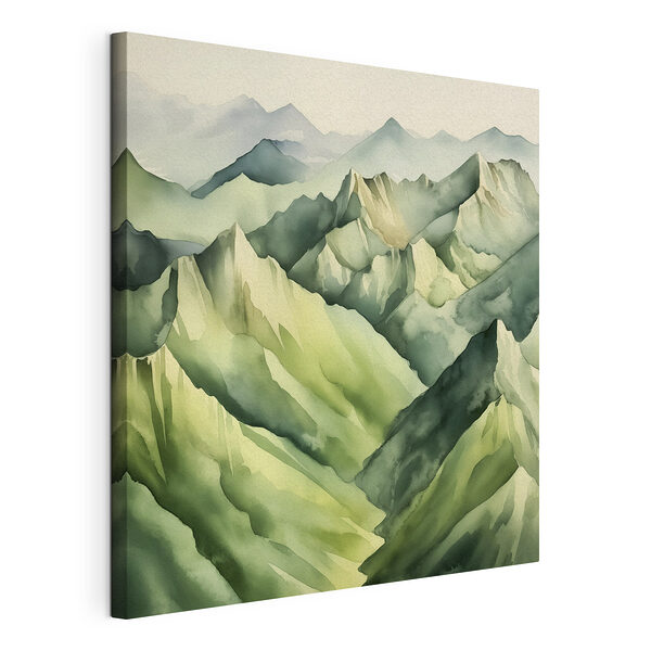 Stampa su tela Stampa su tela Dipinto da sogno di un paesaggio montano realizzato ad acquerello (COD: s38909)