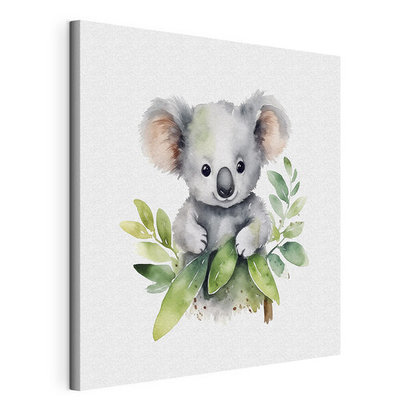 Koala circondato da foglie verdi Stampa su tela Koala circondato da foglie verdi