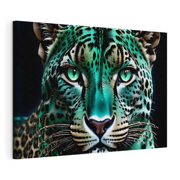 Leopardo dagli occhi acquosi e dallo sguardo penetrante Stampa su tela Leopardo dagli occhi acquosi e dallo sguardo penetrante