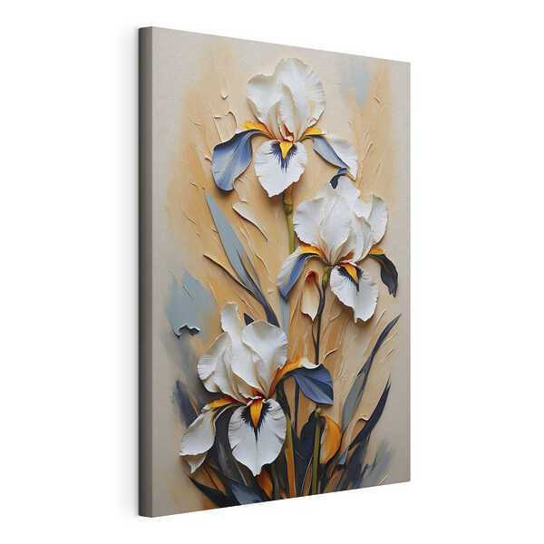Stampa su tela Eleganti iris in una fioritura artistica