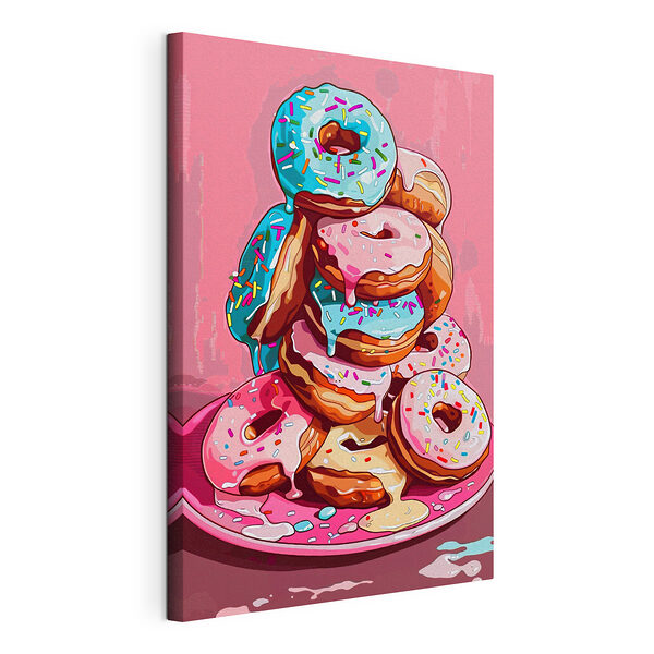Stampa su tela Pila di ciambelle con glassa e confettini (COD: s39043) Stampa su tela Stampa su tela Pila di ciambelle con glassa e confettini (COD: s39043)