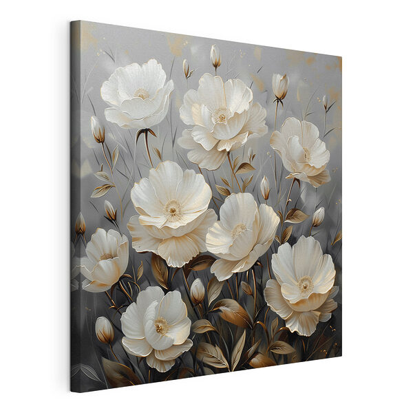 Dipinto raffigurante fiori bianchi Stampa su tela Dipinto raffigurante fiori bianchi
