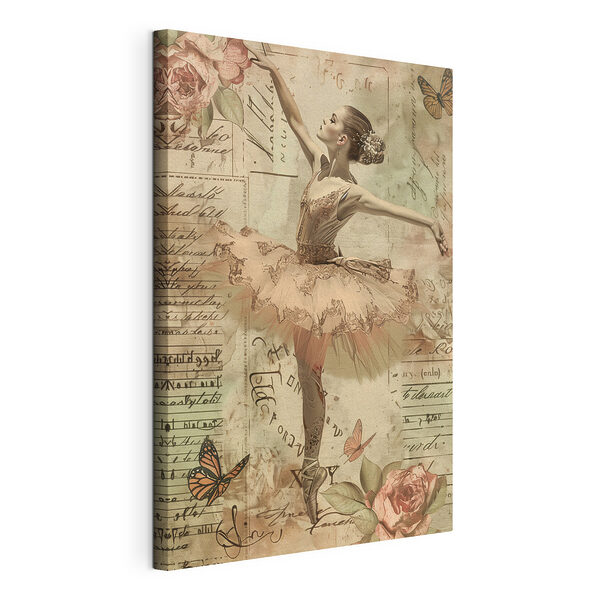 Un balletto aggraziato in stile vintage Stampa su tela Un balletto aggraziato in stile vintage