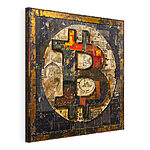 Stampa su tela Collage del simbolo del Bitcoin con texture