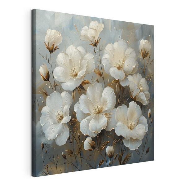Dipinto raffigurante fiori bianchi Stampa su tela Dipinto raffigurante fiori bianchi