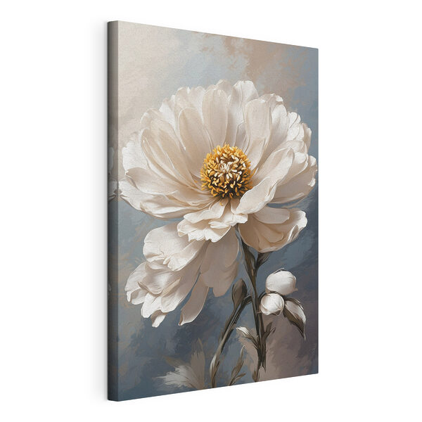 Stampa su tela Fiore bianco con il centro giallo
