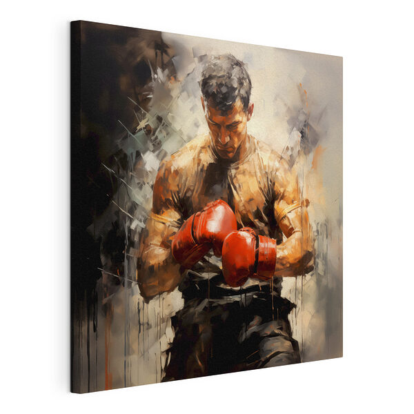 Uomo con i guantoni da boxe Stampa su tela Uomo con i guantoni da boxe