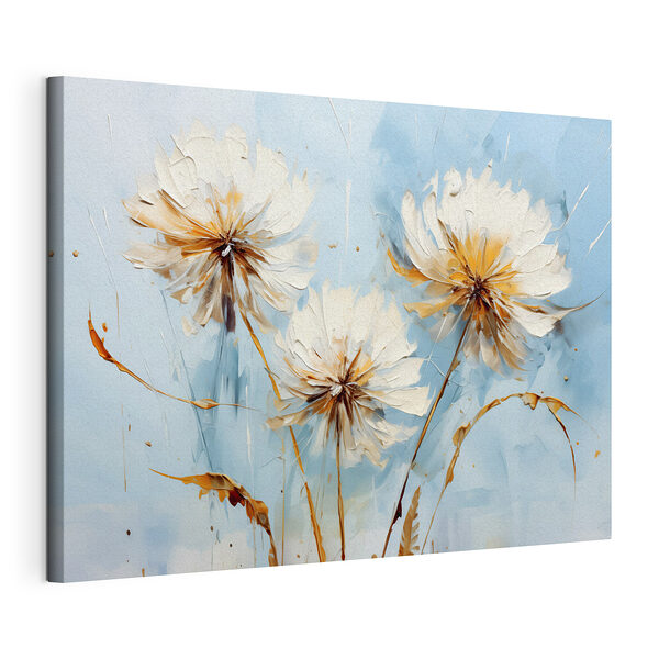 Stampa su tela Fiori delicati sullo sfondo di un cielo azzurro