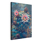 Stampa su tela Cactus con fiori rosa