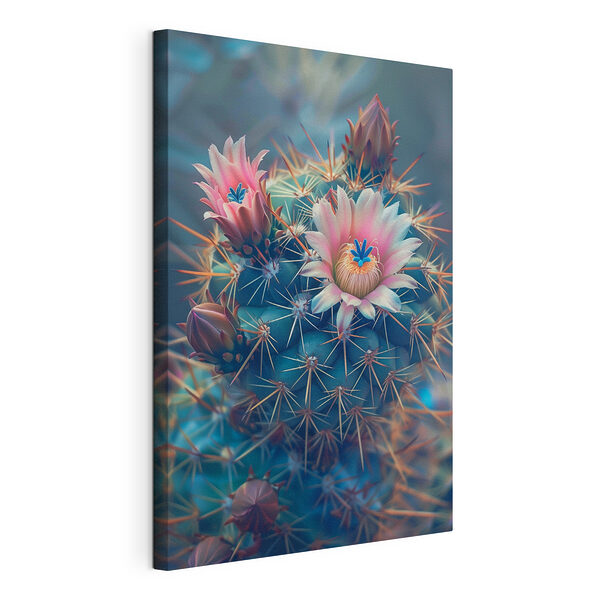 Cactus con fiori rosa Stampa su tela Cactus con fiori rosa