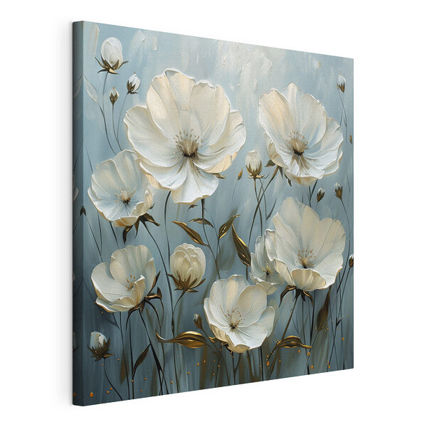 Dipinto raffigurante fiori bianchi Stampa su tela Dipinto raffigurante fiori bianchi