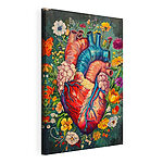 Stampa su tela Cuore colorato con fiori