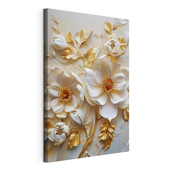 Stampa su tela Eleganti fiori dai toni metallici