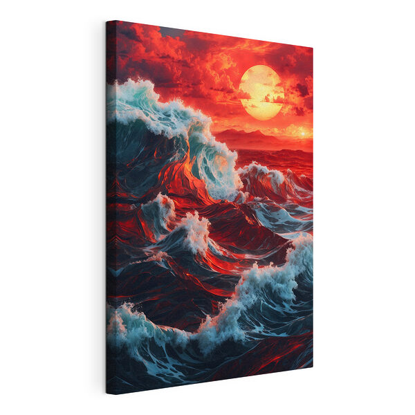 Stampa su tela Onde nell'oceano al tramonto